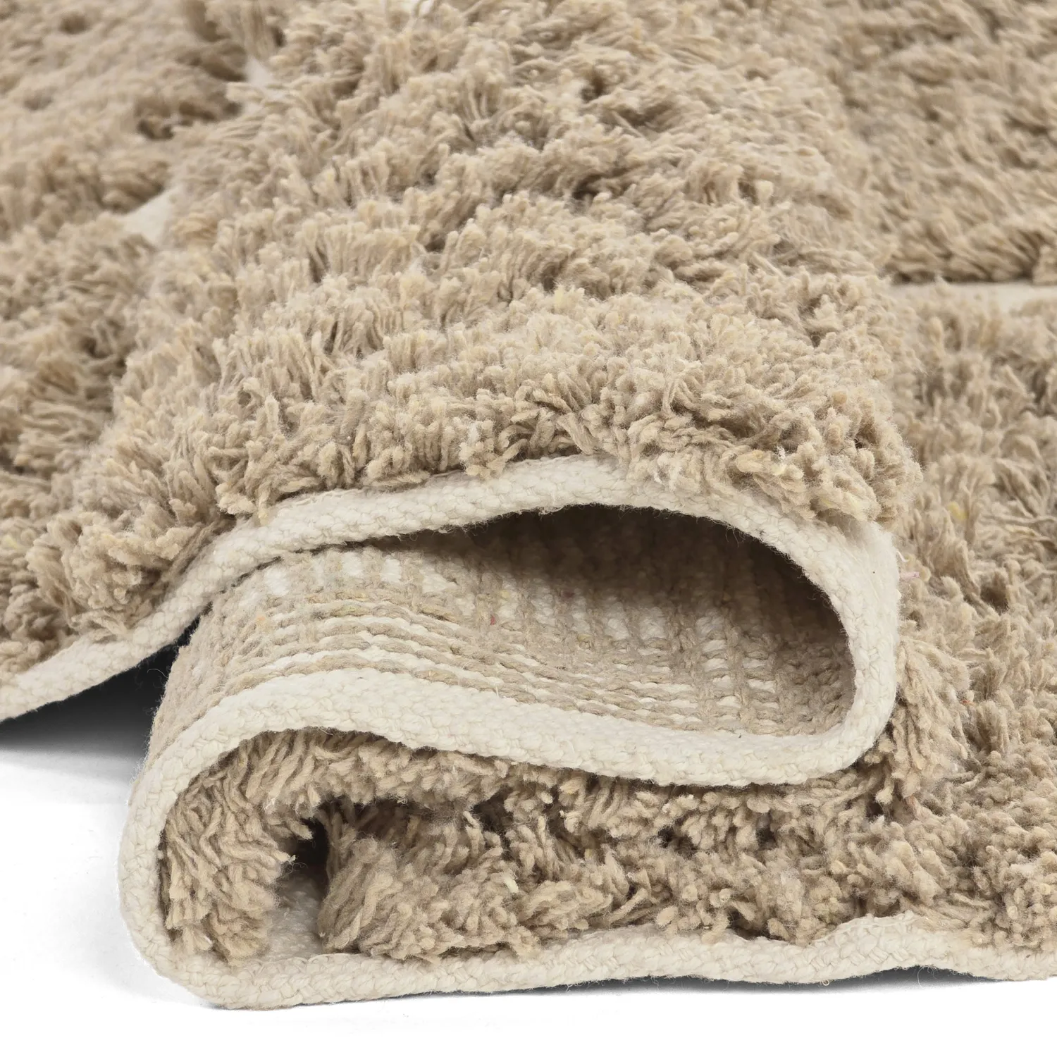 Tapis rond - Zola Natural Cotton Shaggy (beige)