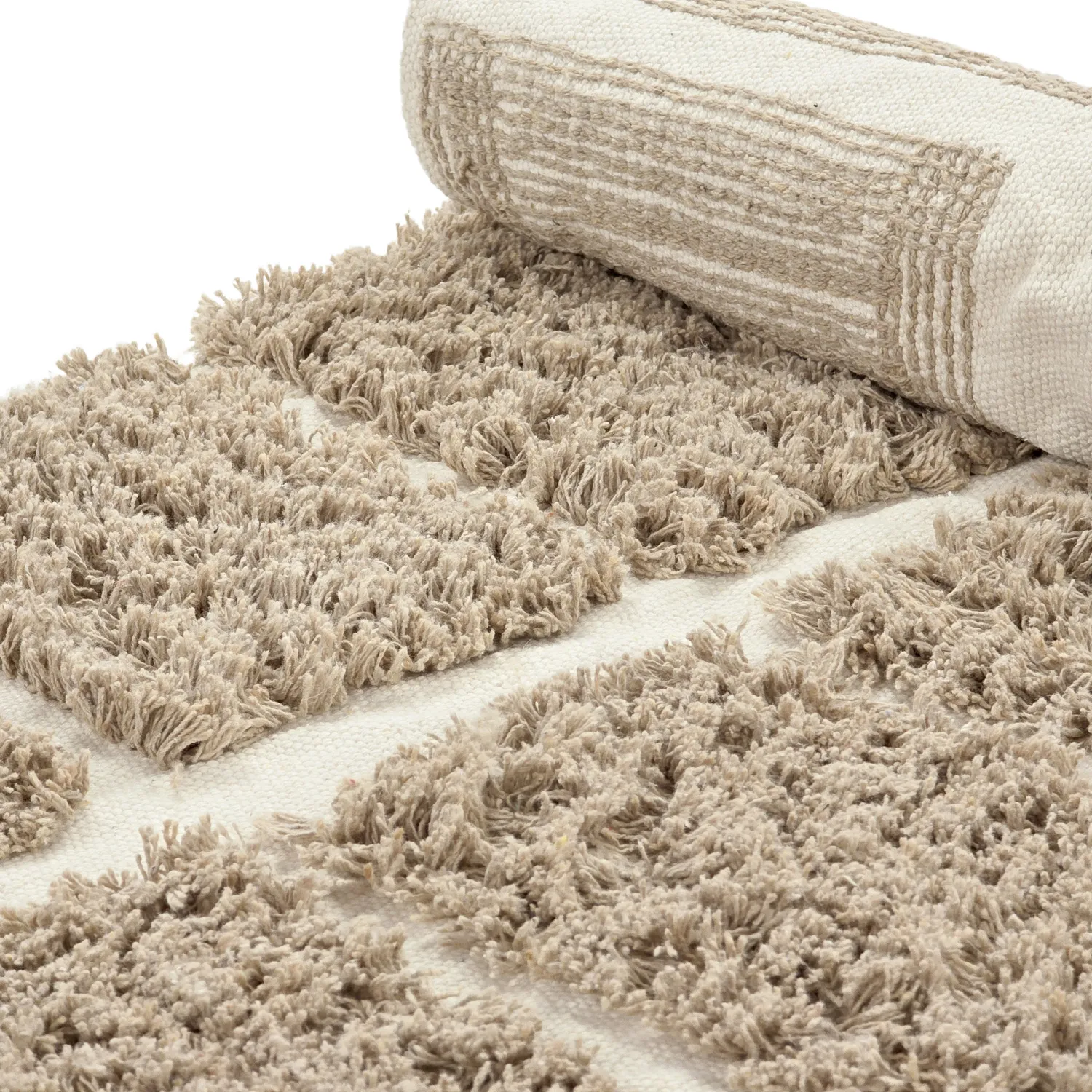 Tapis rond - Zola Natural Cotton Shaggy (beige)