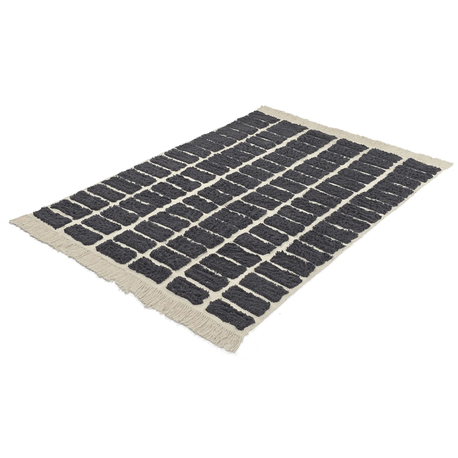 Tapis à poils longs - Zola Natural Cotton Shaggy (gris foncé)