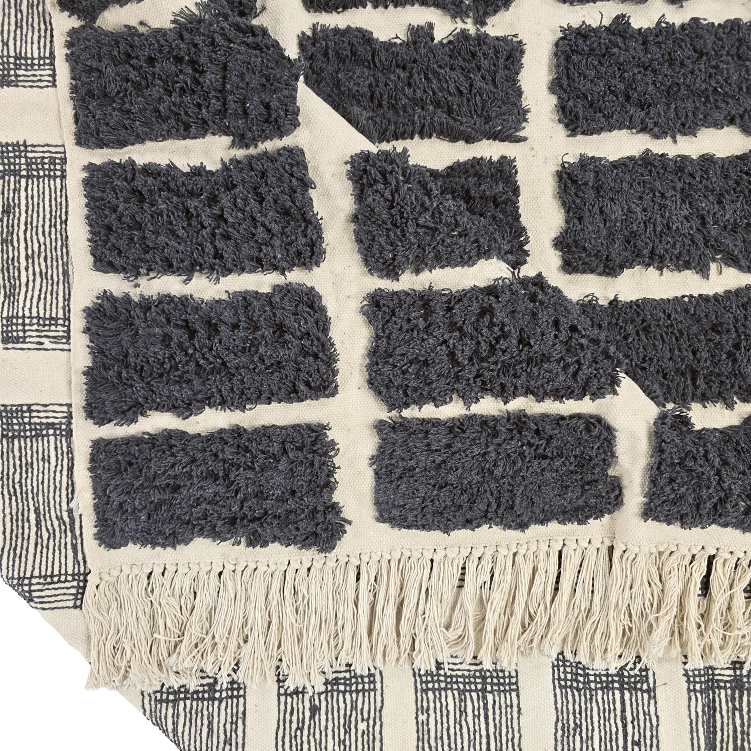 Tapis à poils longs - Zola Natural Cotton Shaggy (gris foncé)