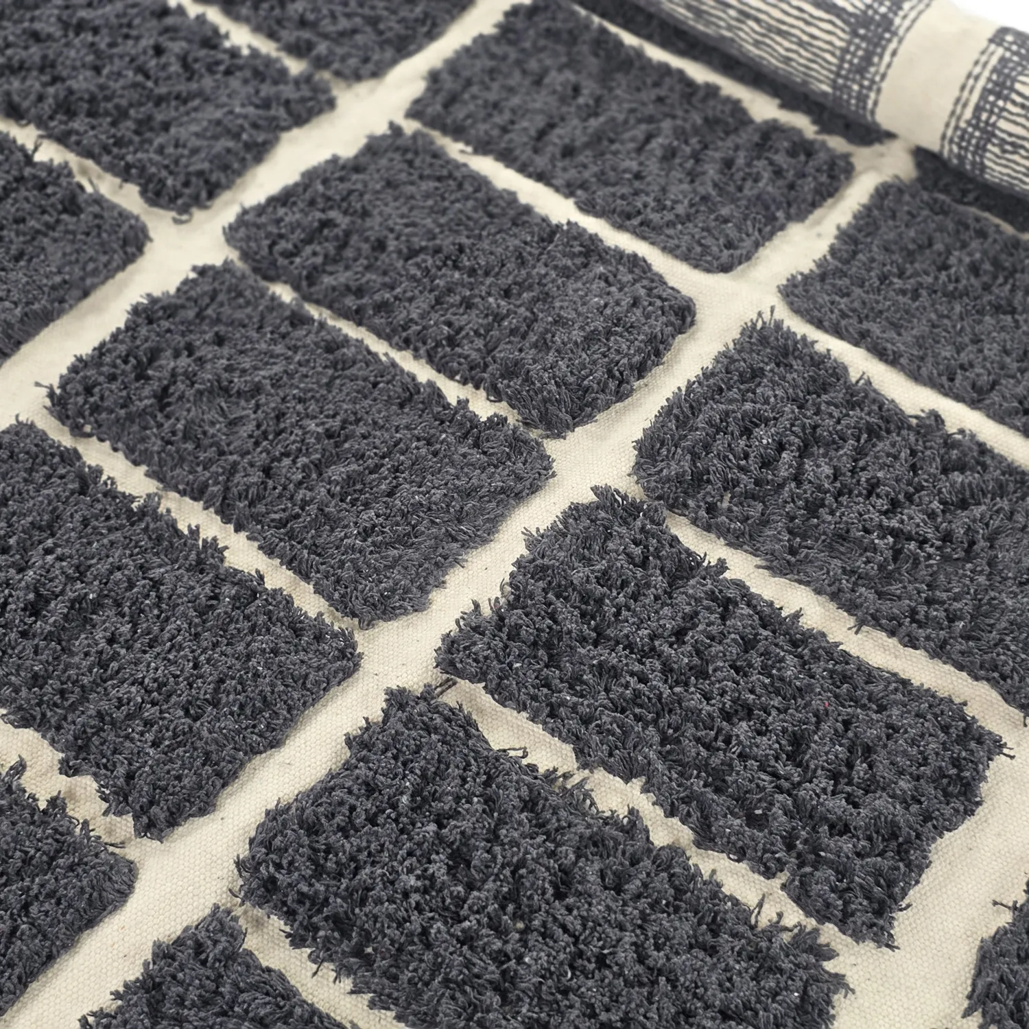 Tapis rond - Zola Natural Cotton Shaggy (gris foncé)