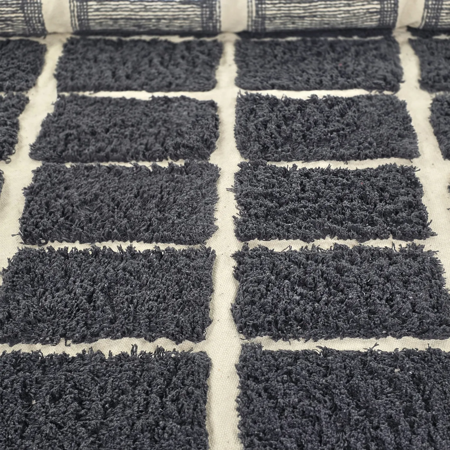 Tapis rond - Zola Natural Cotton Shaggy (gris foncé)