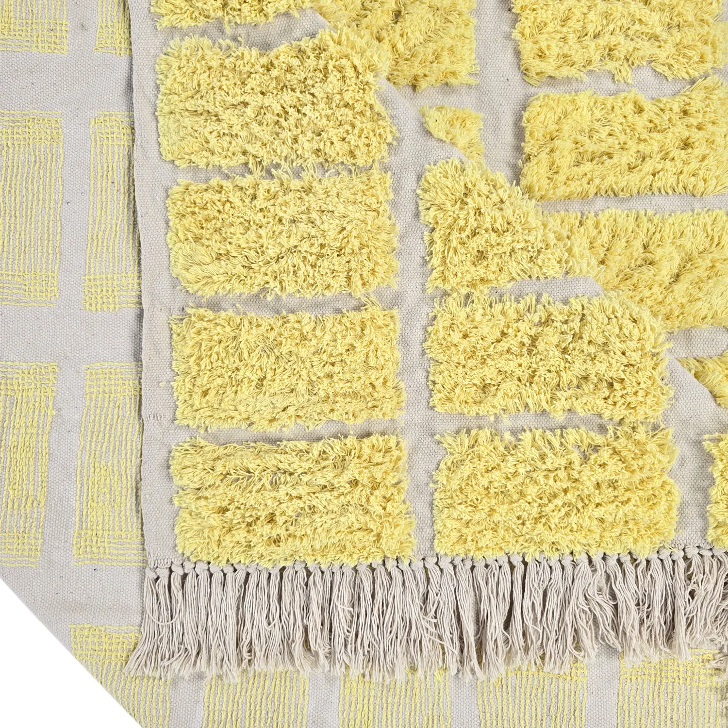 Tapis à poils longs - Zola Natural Cotton Shaggy (jaune)