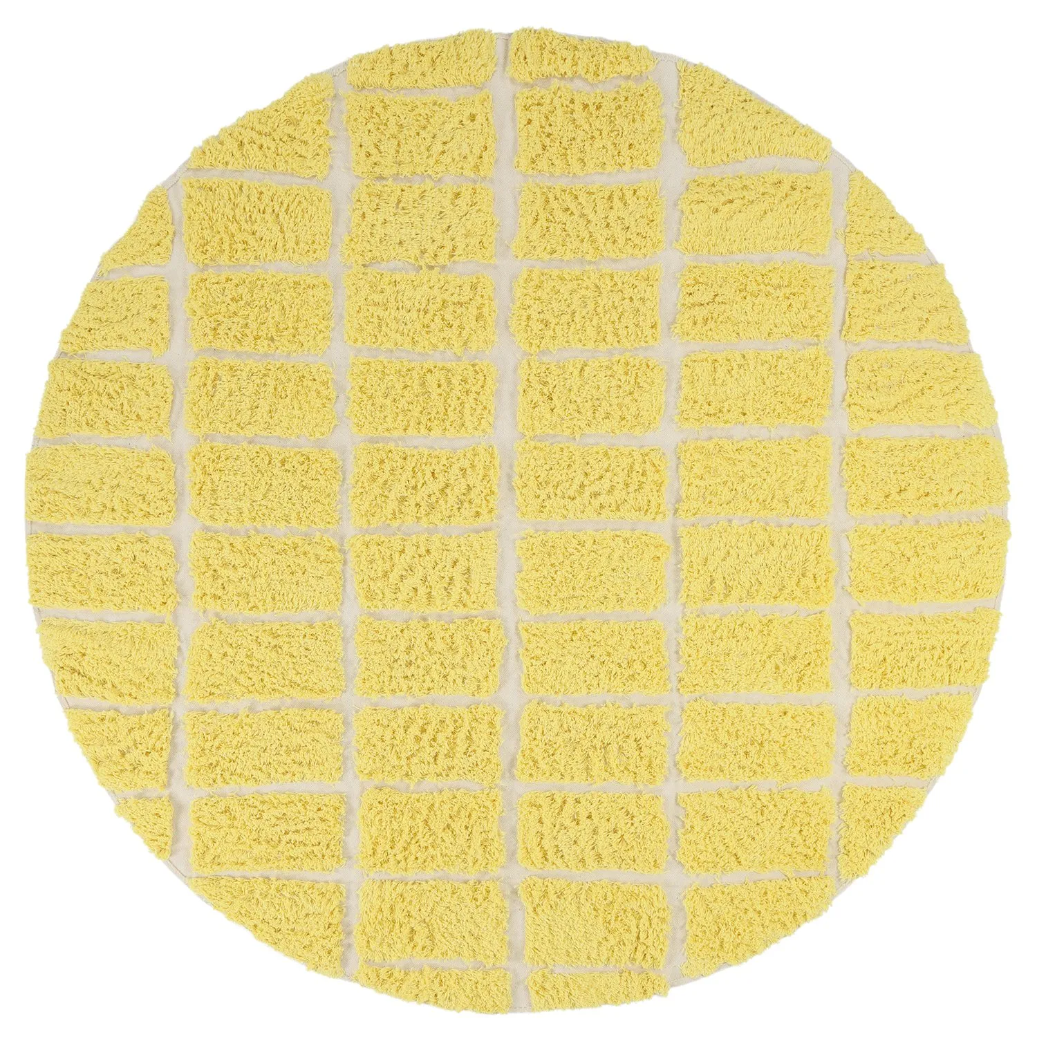 Tapis rond - Zola Natural Cotton Shaggy (jaune)