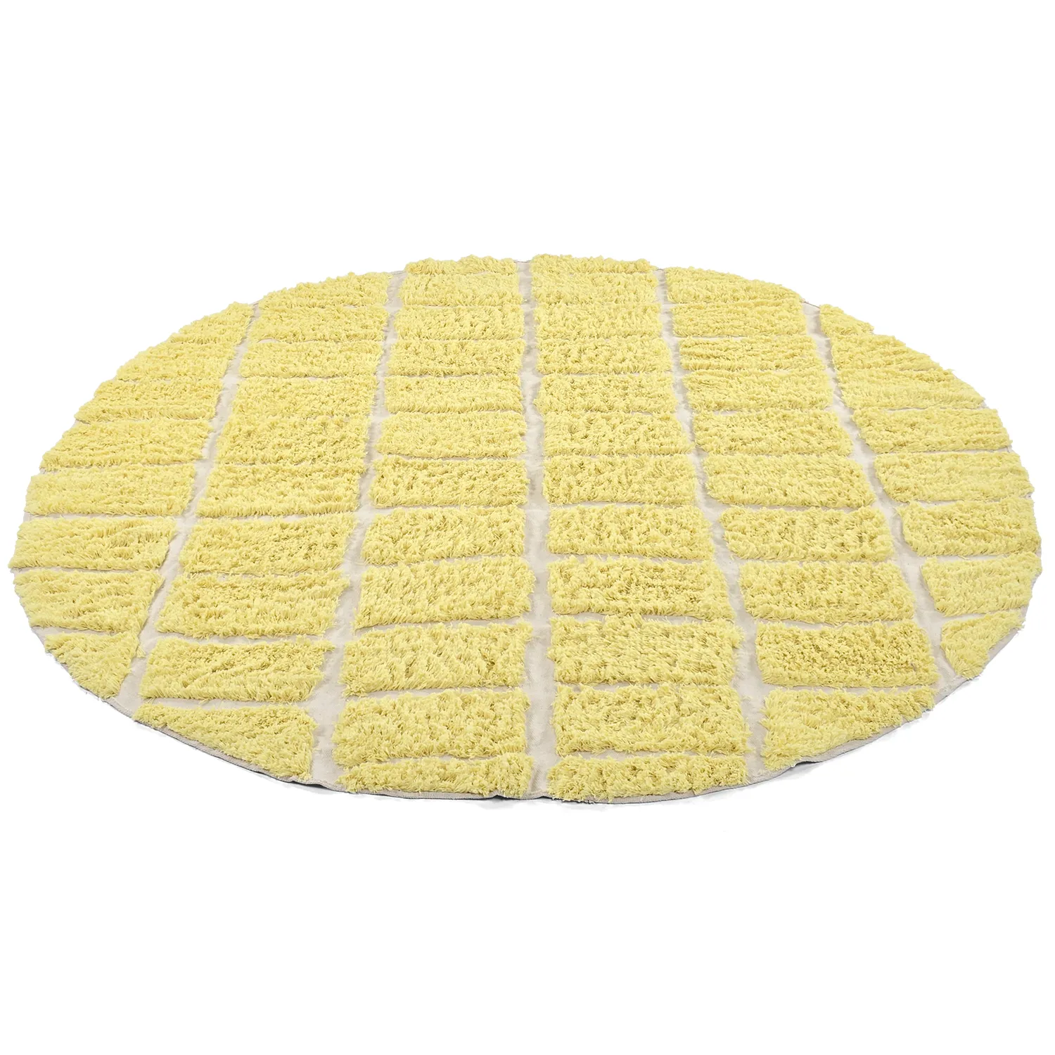 Tapis rond - Zola Natural Cotton Shaggy (jaune)