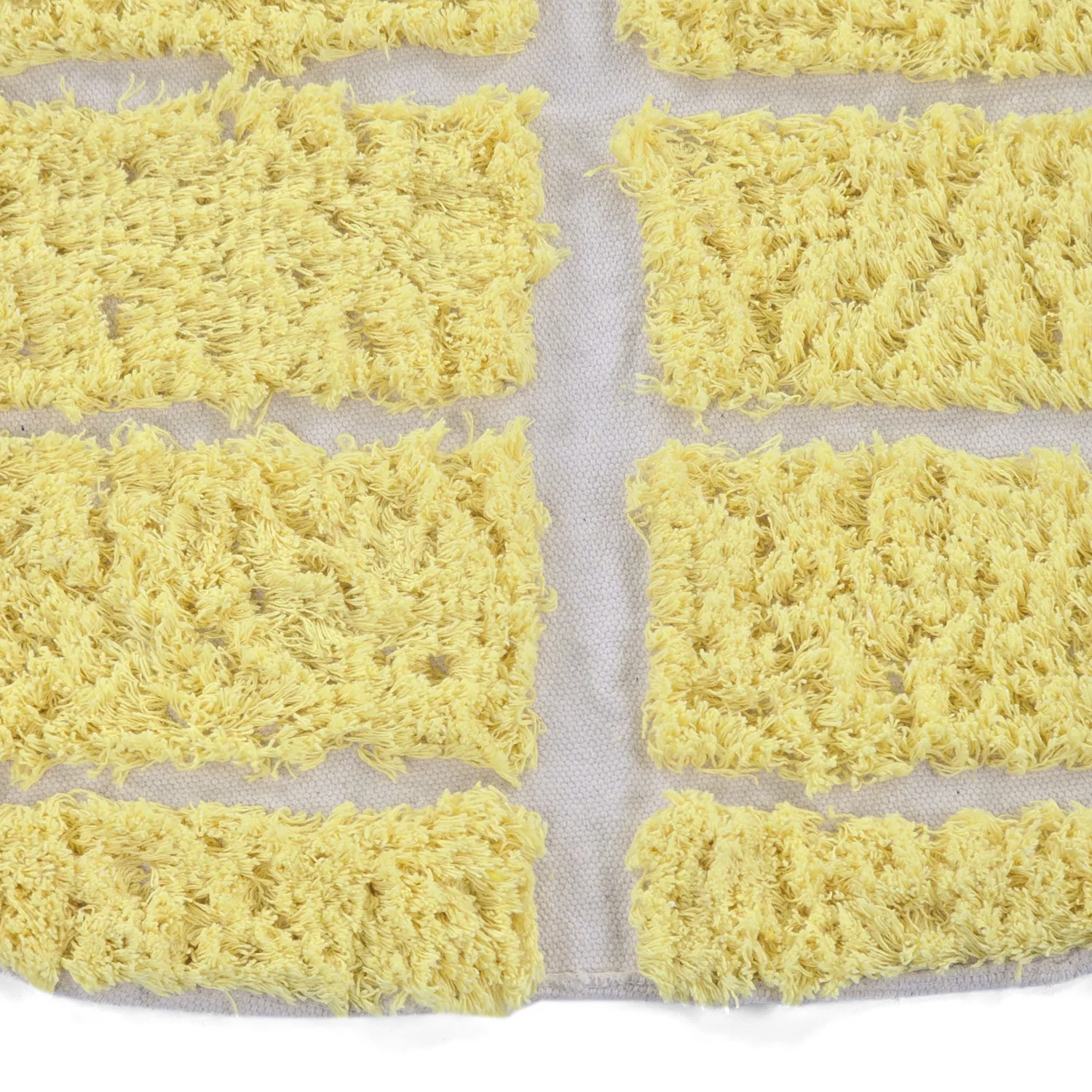 Tapis rond - Zola Natural Cotton Shaggy (jaune)