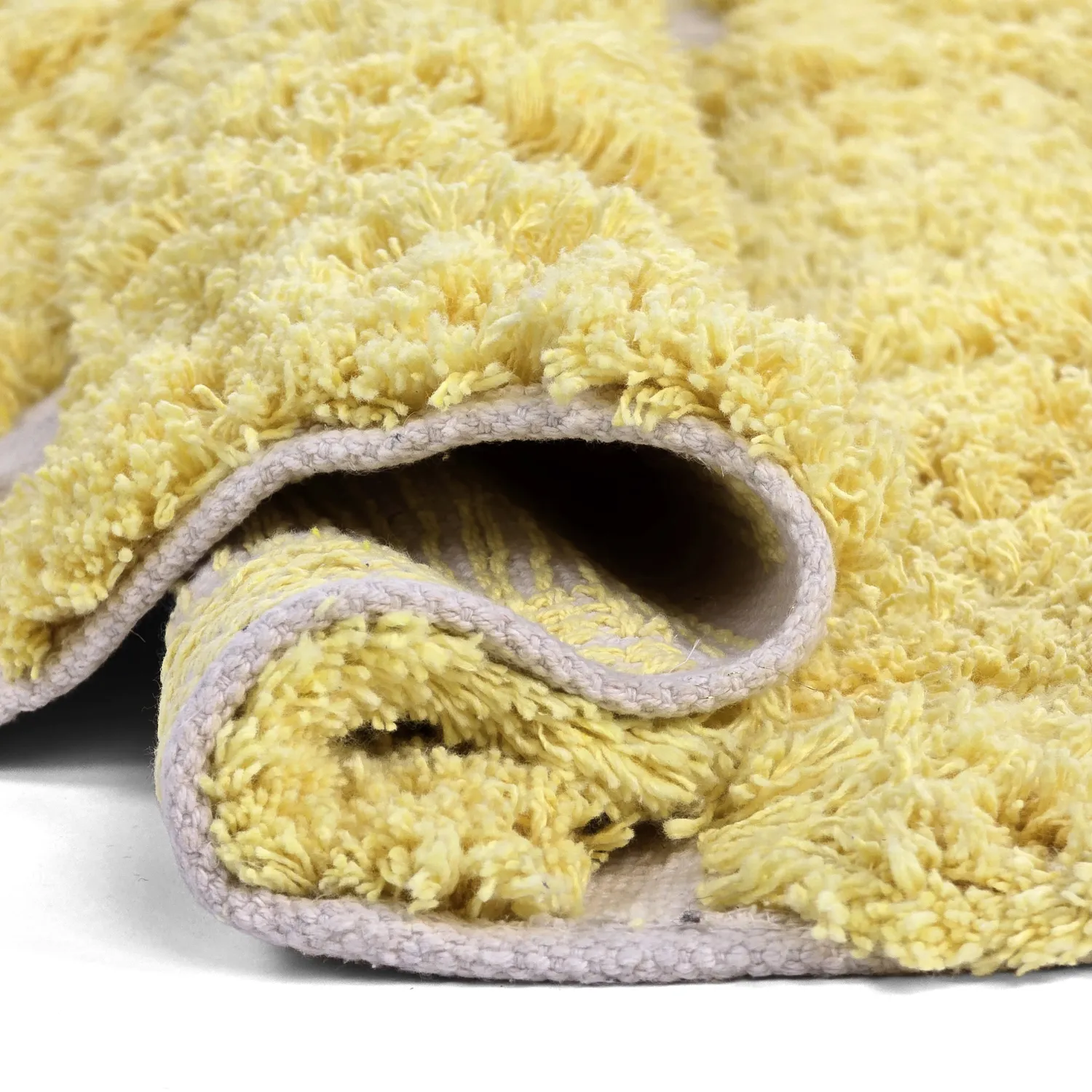 Tapis rond - Zola Natural Cotton Shaggy (jaune)