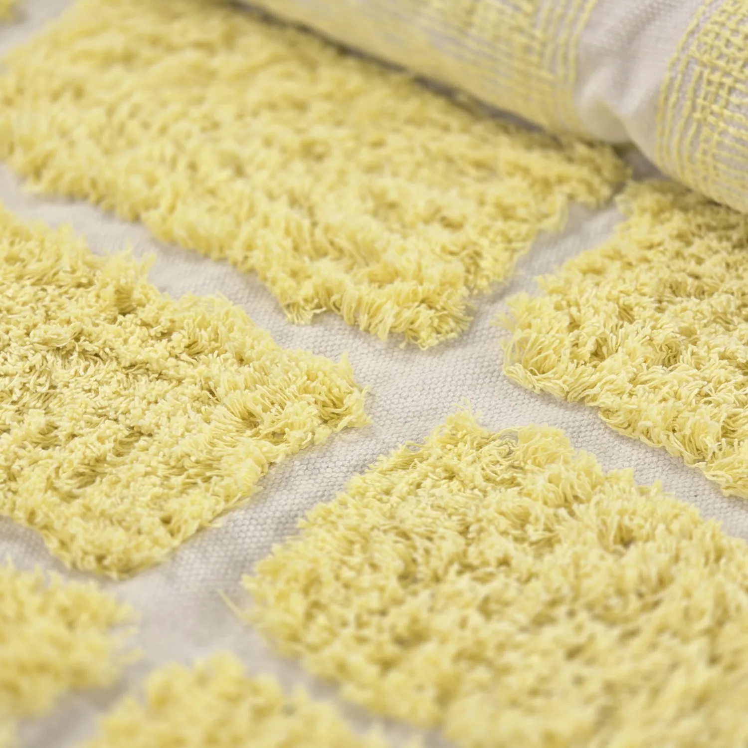 Tapis rond - Zola Natural Cotton Shaggy (jaune)