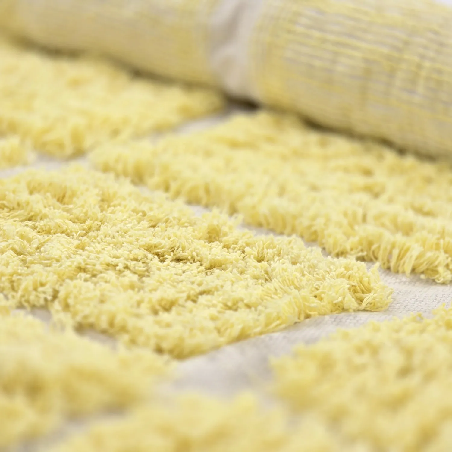 Tapis rond - Zola Natural Cotton Shaggy (jaune)