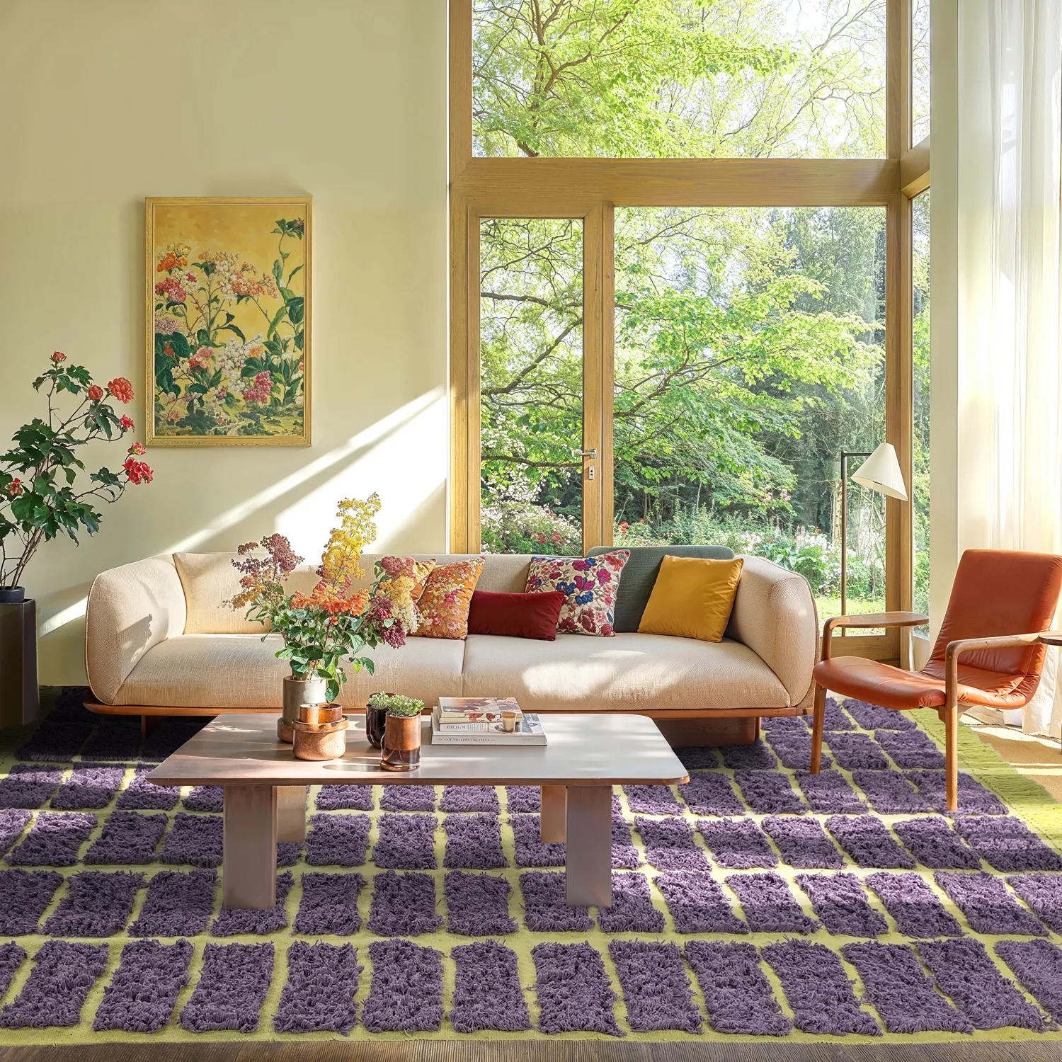 Tapis à poils longs - Zola Natural Cotton Shaggy (violet)