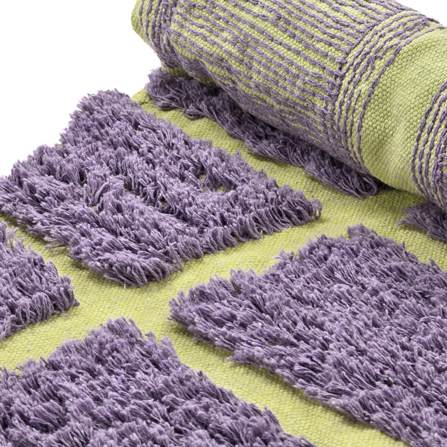 Tapis rond - Zola Natural Cotton Shaggy (violet)