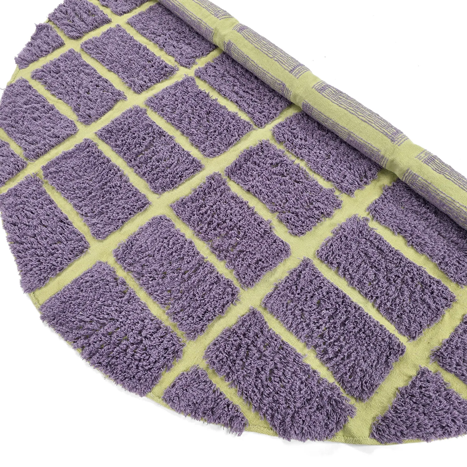 Tapis rond - Zola Natural Cotton Shaggy (violet)
