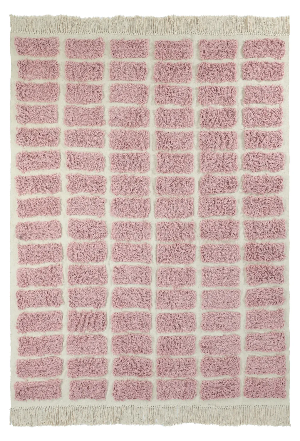 Tapis à poils longs - Zola Natural Cotton Shaggy (rose)
