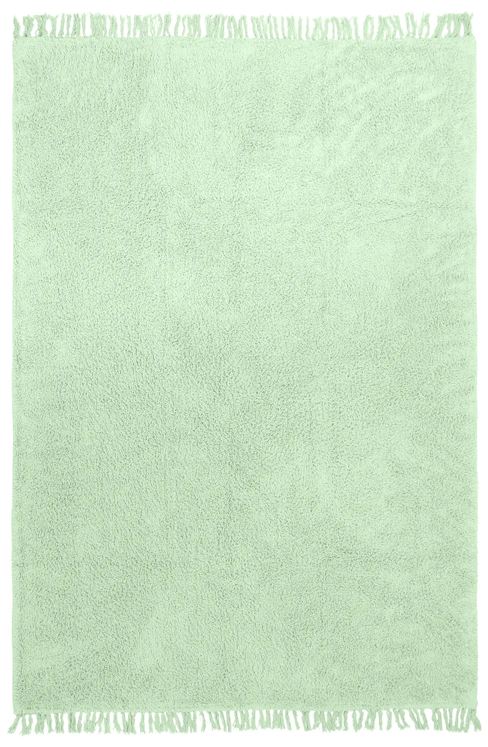 Tapis à poils longs - Alba Natural Cotton Shaggy (vert clair)