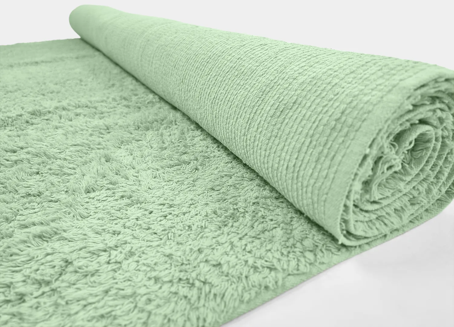 Tapis à poils longs - Alba Natural Cotton Shaggy (vert clair)
