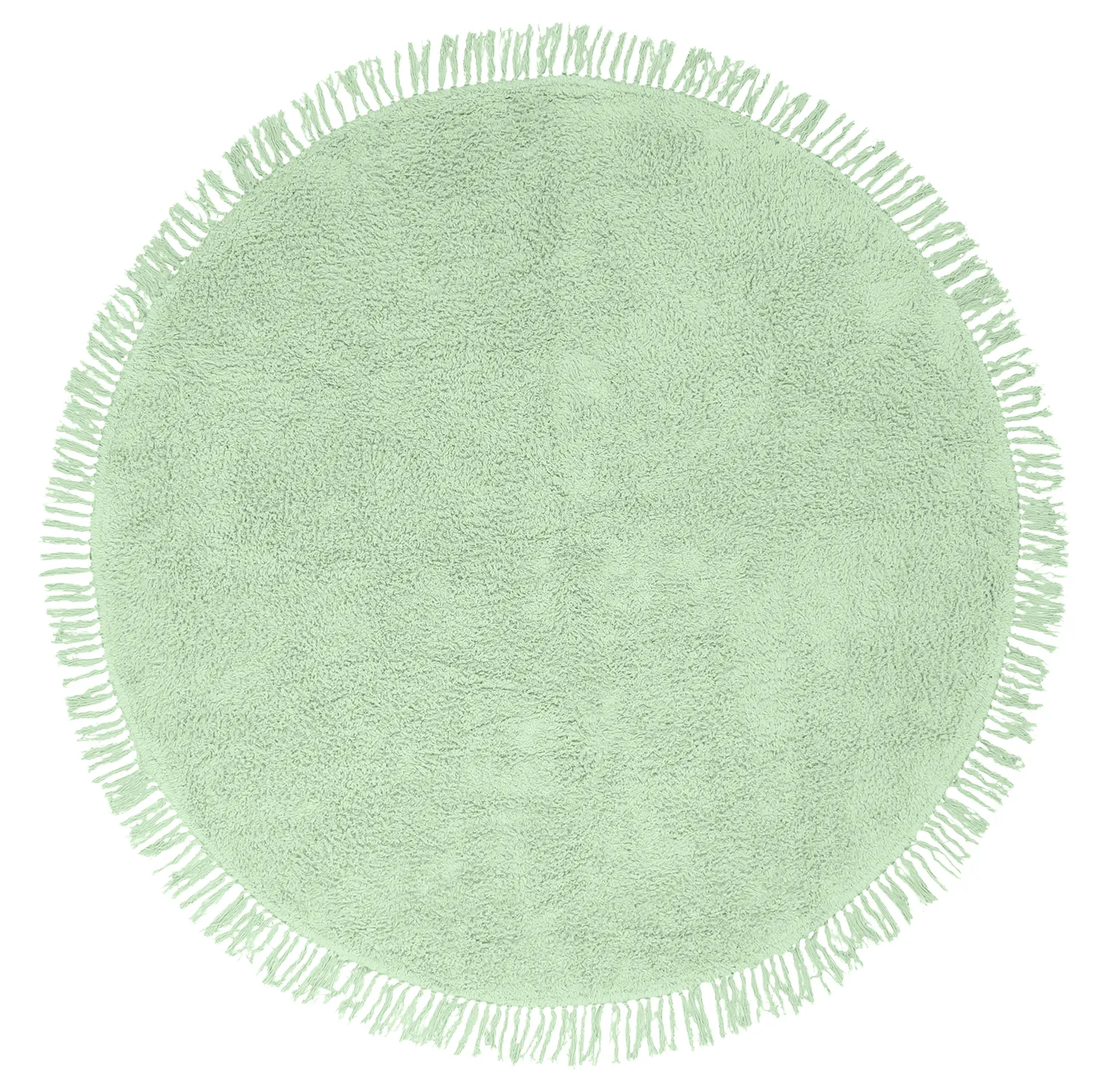 Tapis rond - Alba Natural Cotton Shaggy (vert clair)