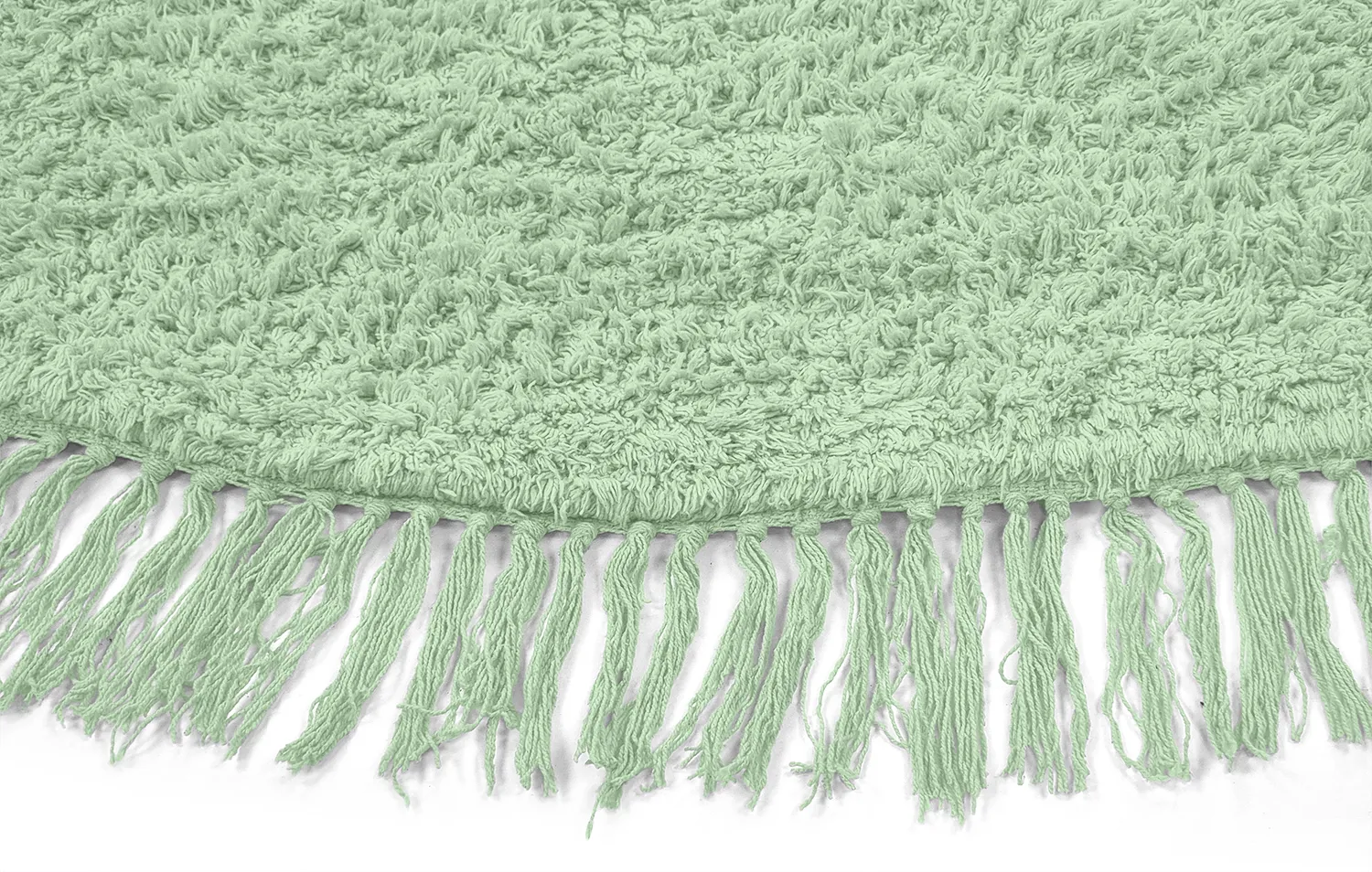 Tapis rond - Alba Natural Cotton Shaggy (vert clair)