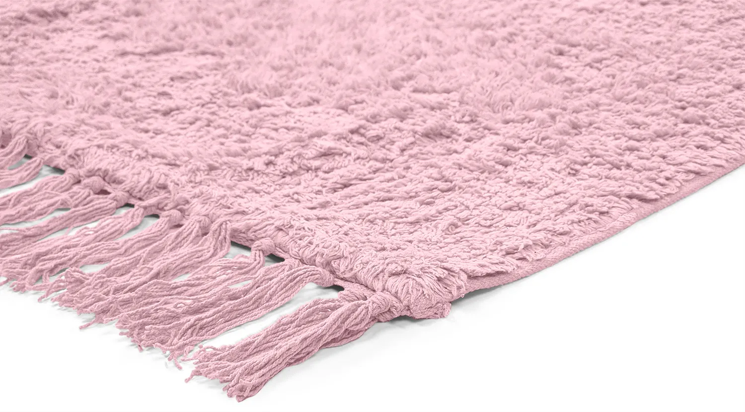 Tapis à poils longs - Alba Natural Cotton Shaggy (rose clair)