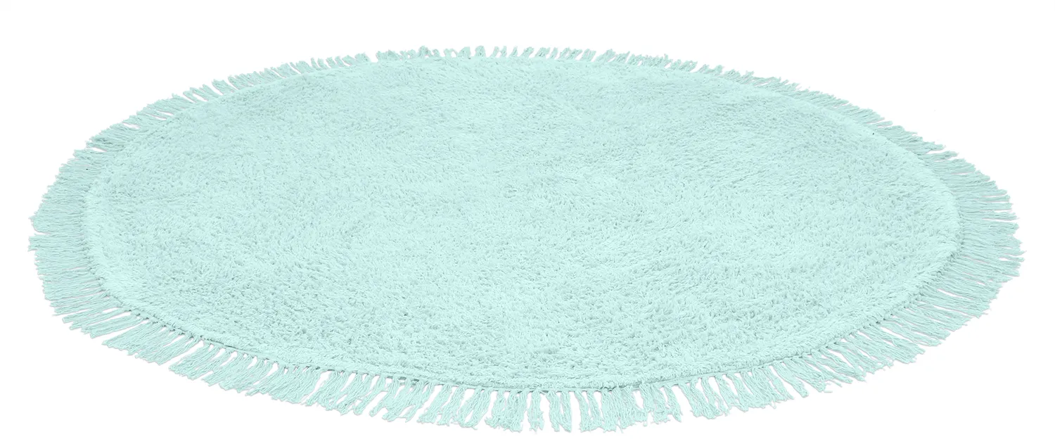 Tapis rond - Alba Natural Cotton Shaggy (turquoise)