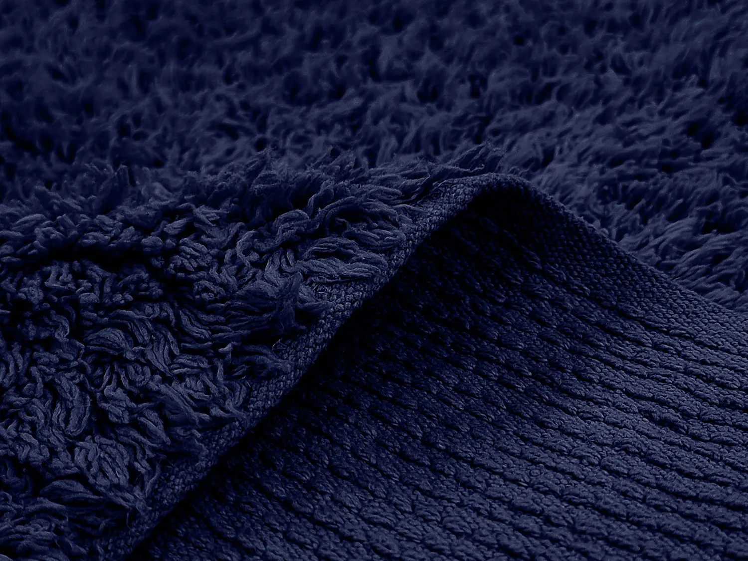 Tapis à poils longs - Alba Natural Cotton Shaggy (bleu foncé)