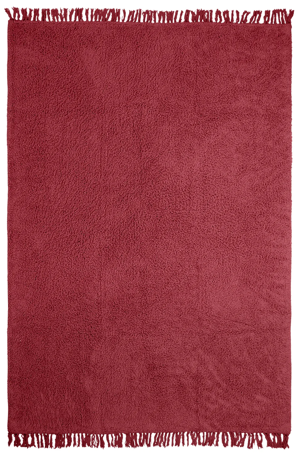 Tapis à poils longs - Alba Natural Cotton Shaggy (bordeaux)