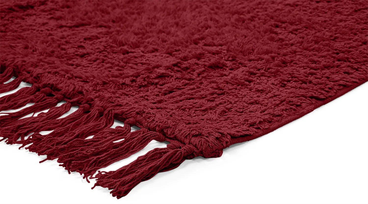 Tapis à poils longs - Alba Natural Cotton Shaggy (bordeaux)