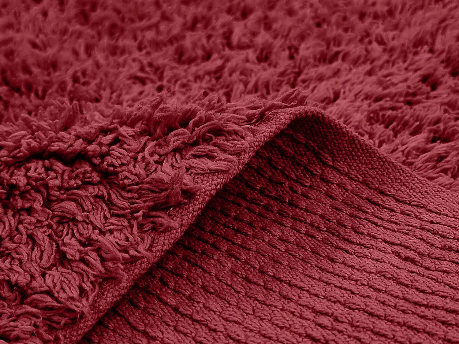 Tapis à poils longs - Alba Natural Cotton Shaggy (bordeaux)