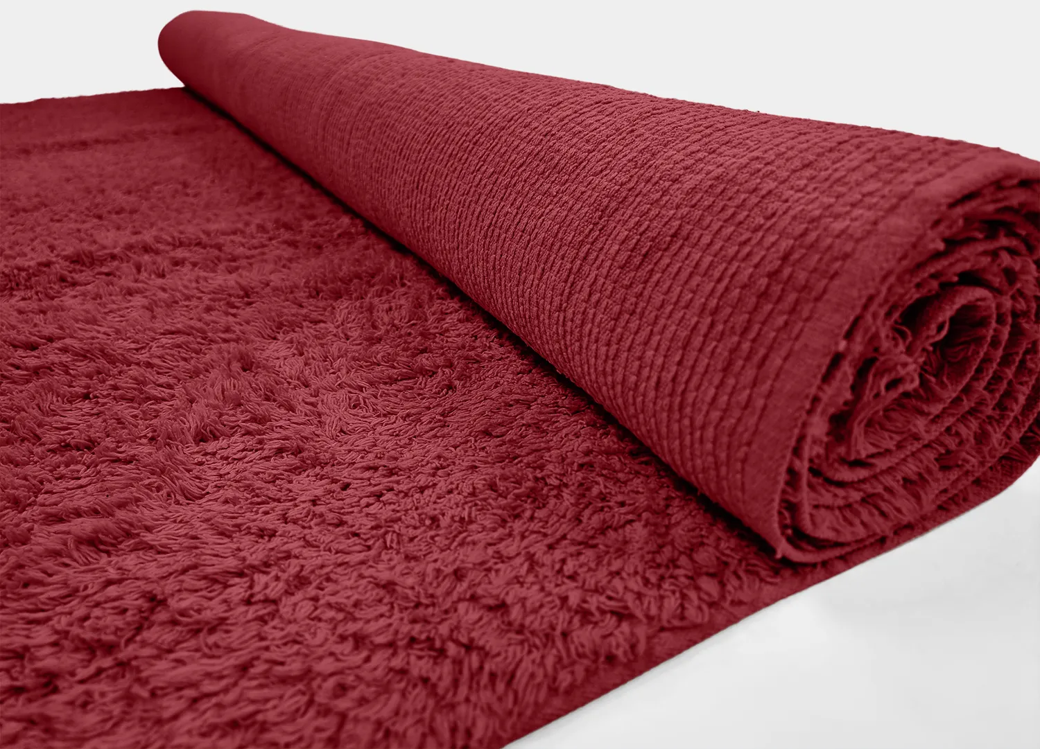 Tapis à poils longs - Alba Natural Cotton Shaggy (bordeaux)