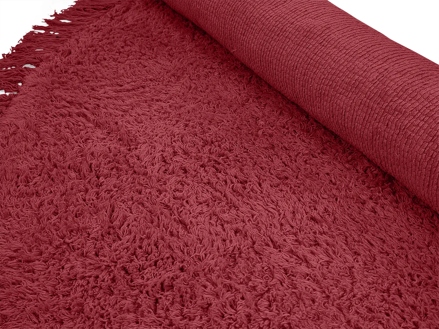 Tapis rond - Alba Natural Cotton Shaggy (bordeaux)