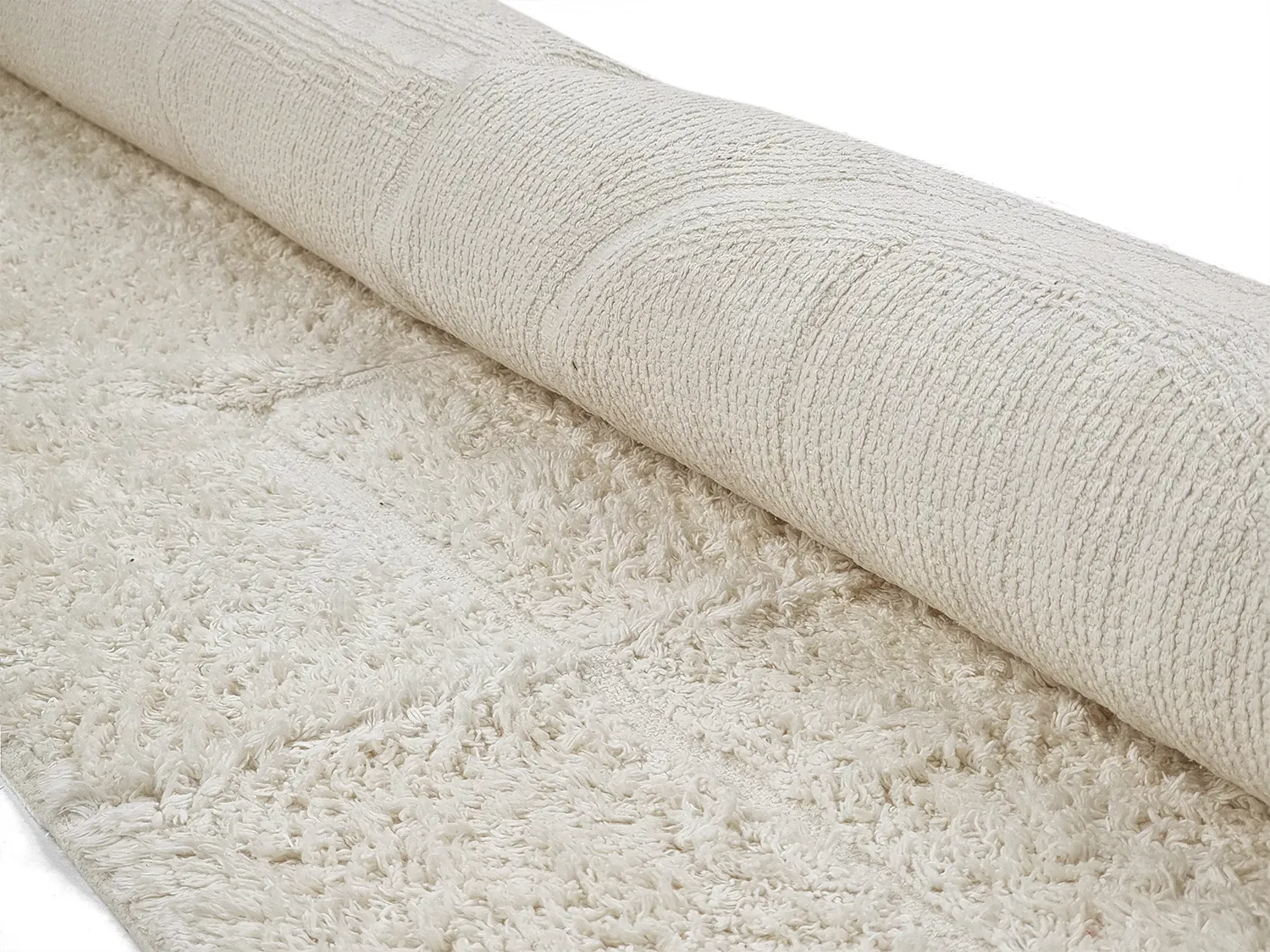 Tapis shaggy - Cremona Natural Cotton Shaggy (blanc cassé)