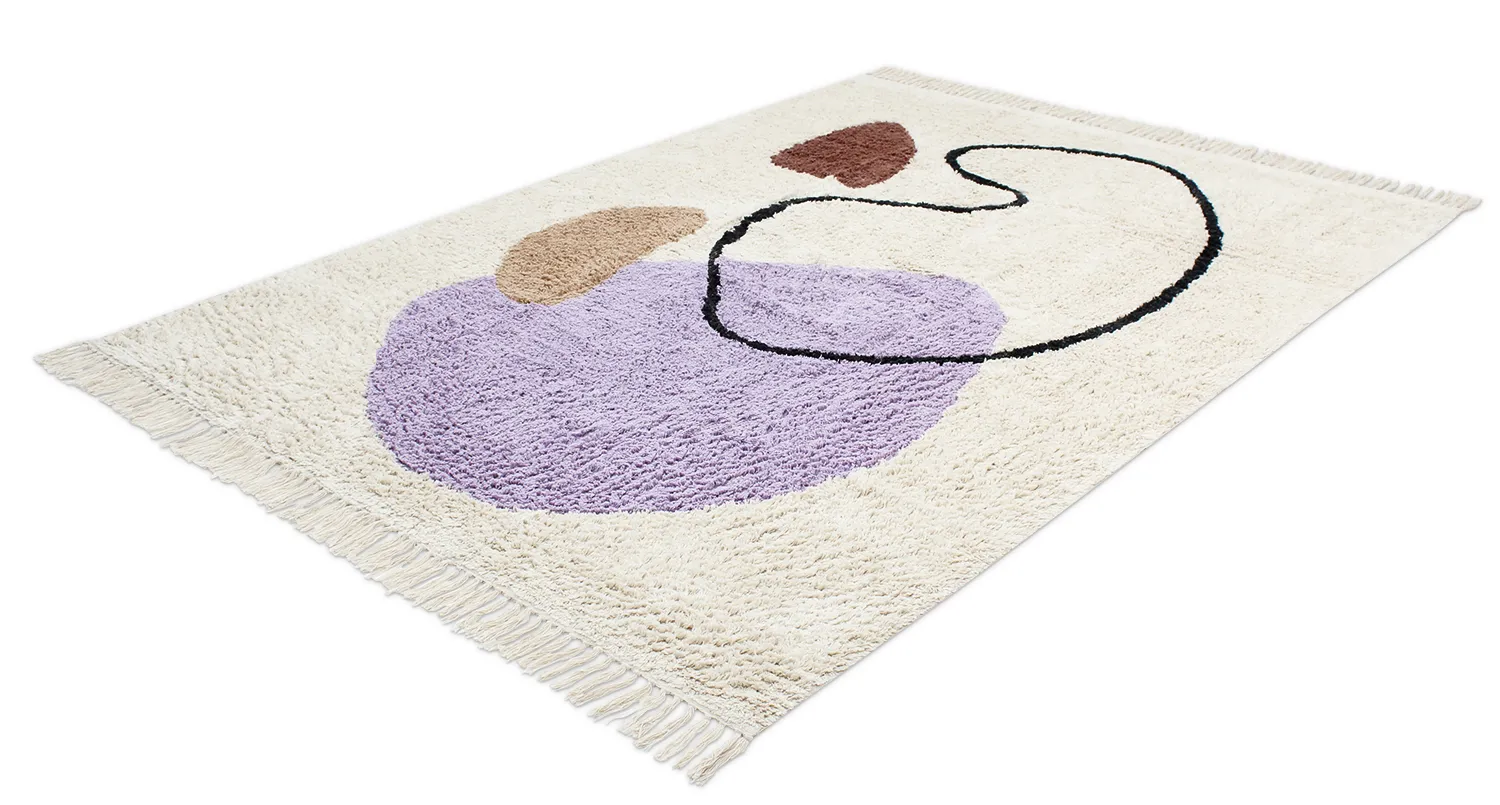 Tapis à poils longs - Londa Natural Cotton Shaggy (multi)