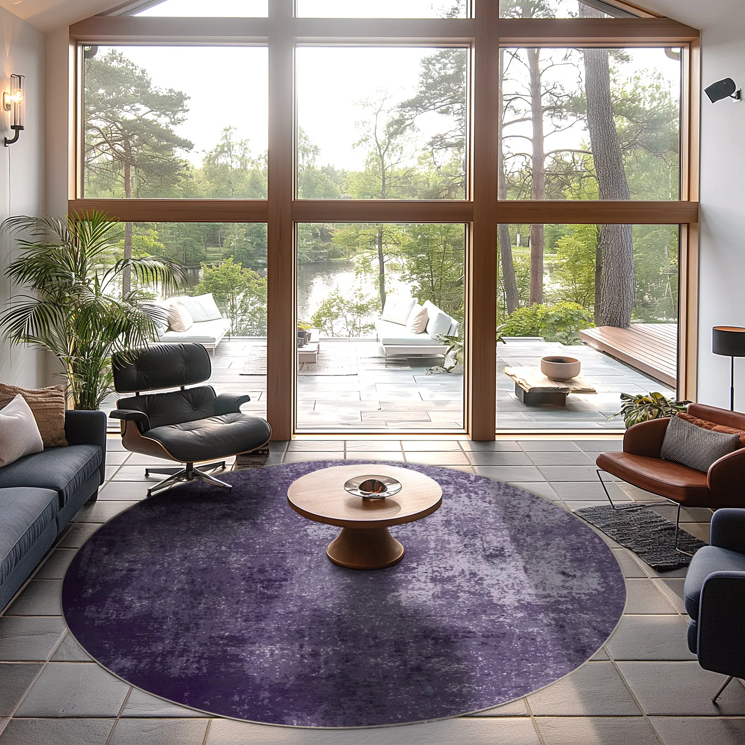 Tapis rond - Lynton (violet)