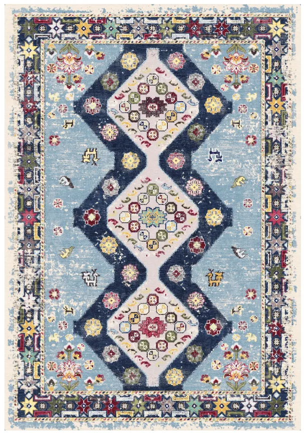 Tapis Wilton - Mazzarino (bleu/multicolore)