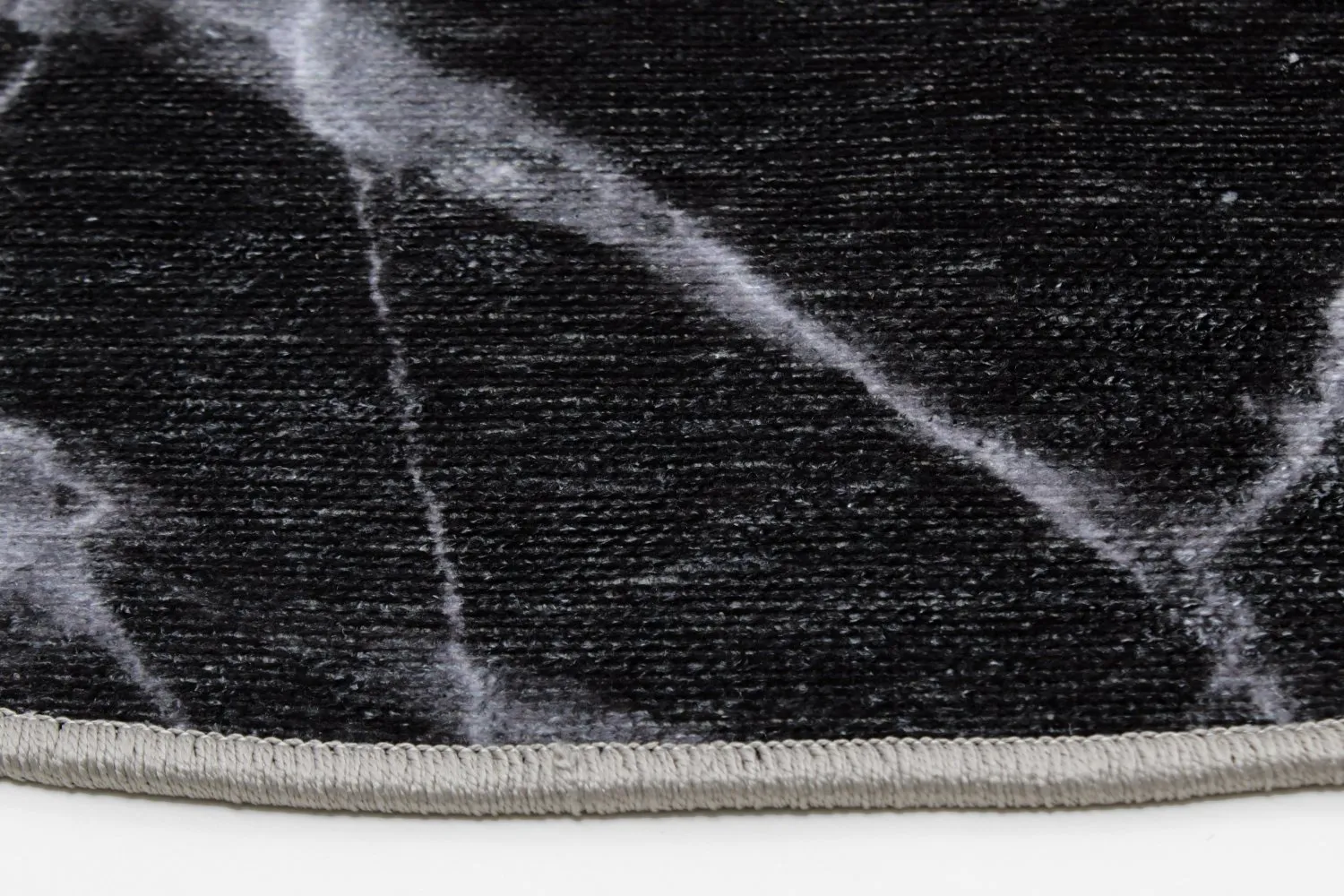 Tapis rond - Savino (noir/blanc/rose)
