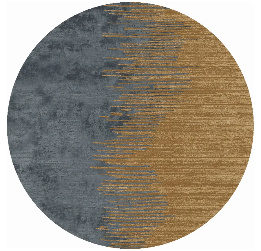 Tapis rond - Mileto (gris/doré)