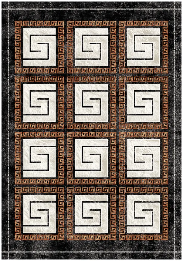 Tapis Wilton - Milos (noir/blanc)
