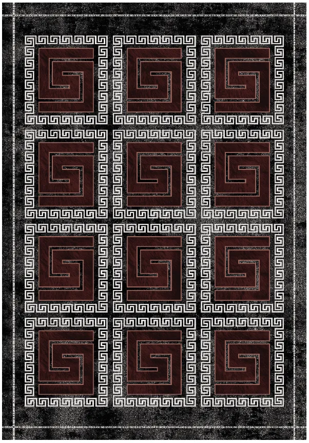 Tapis Wilton - Milos (noir/rouge)