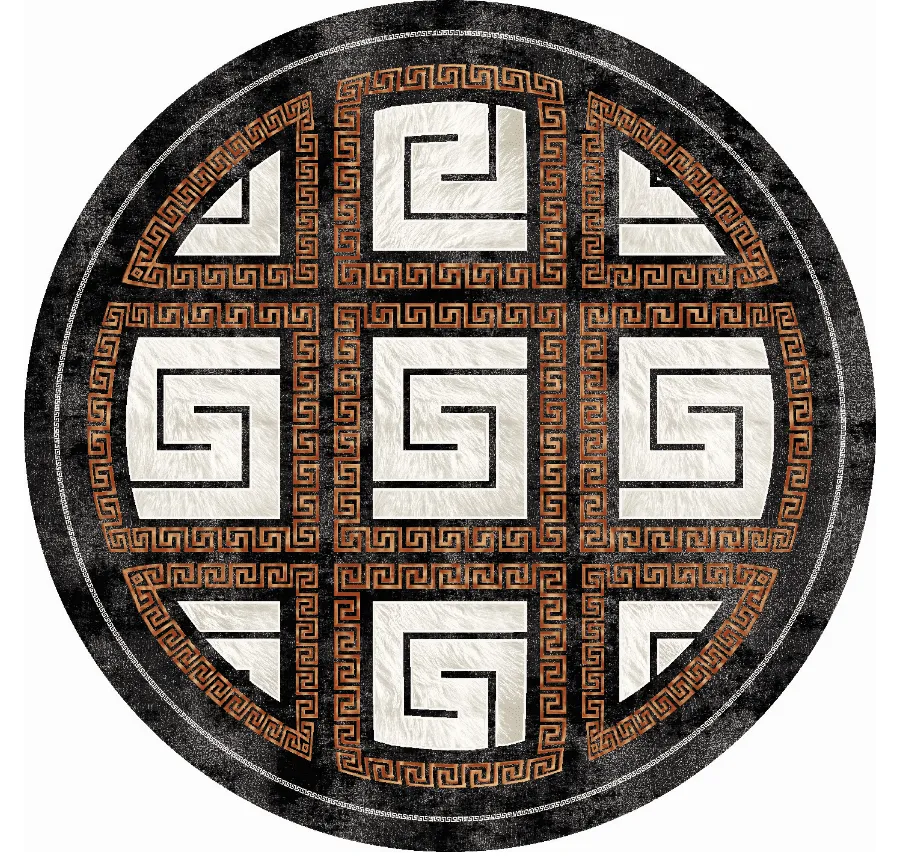 Tapis rond - Milos (noir/blanc)