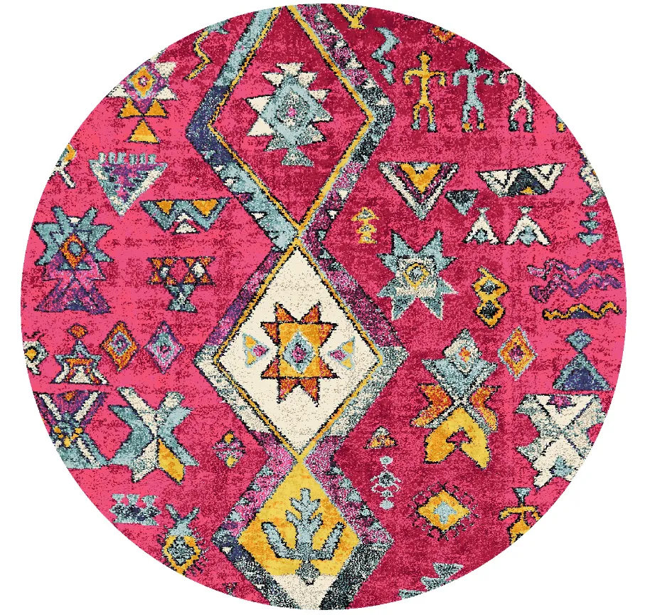 Tapis rond - Misare (rose/multicolore)