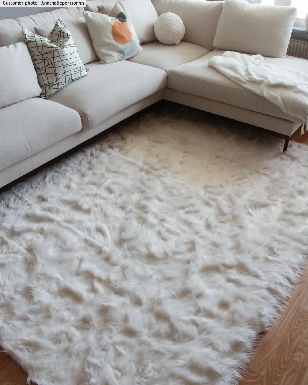 Tapis à poils longs - Pomaire (blanc)