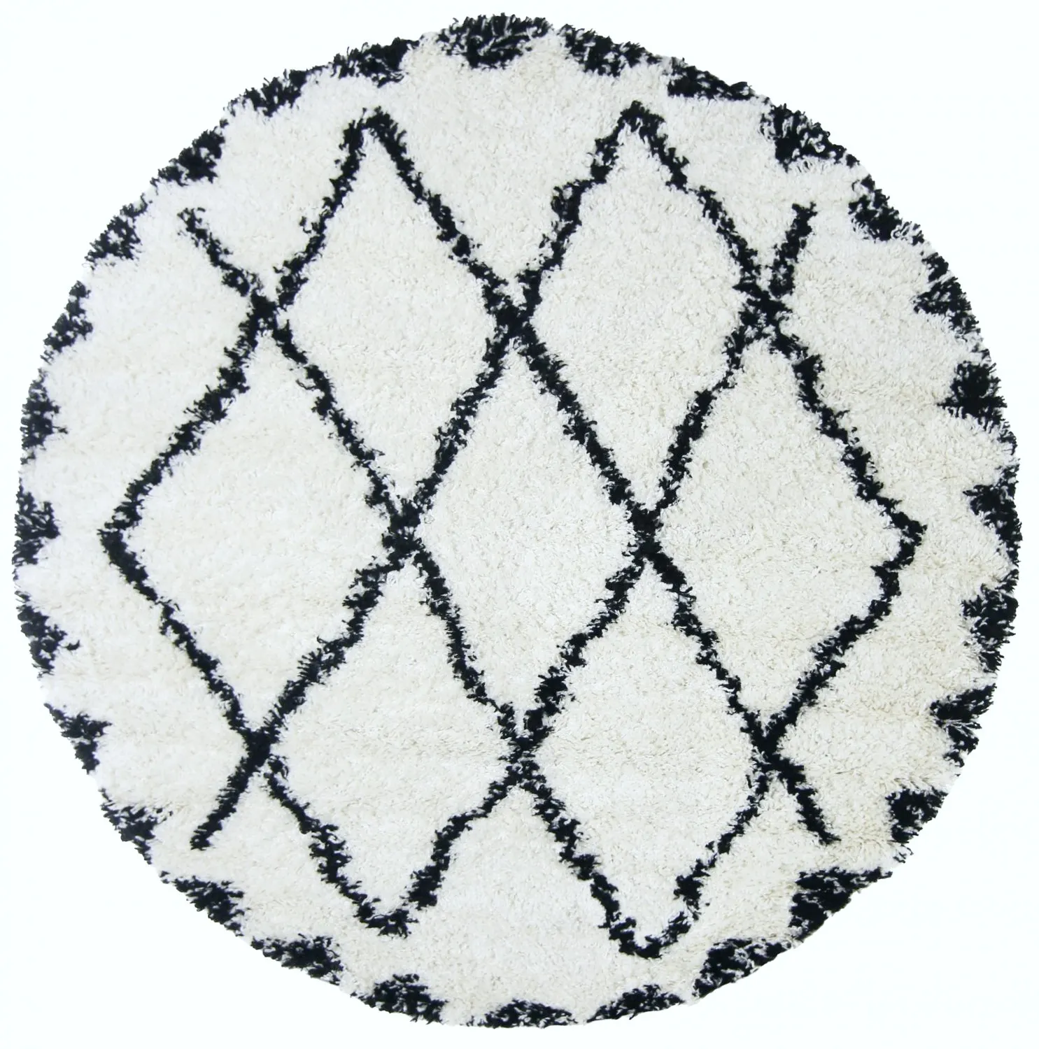 Tapis ronds - Alia (noir/blanc)