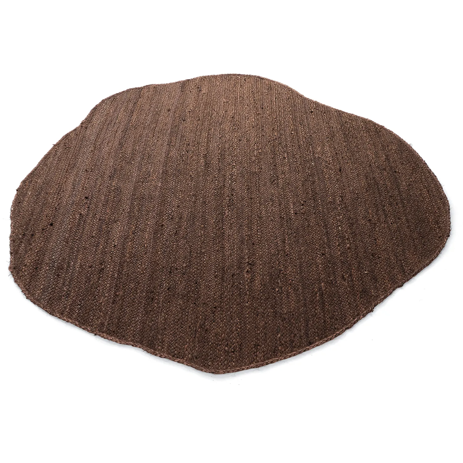 Tapis rond irrégulier en jute - San Francisco (marron)