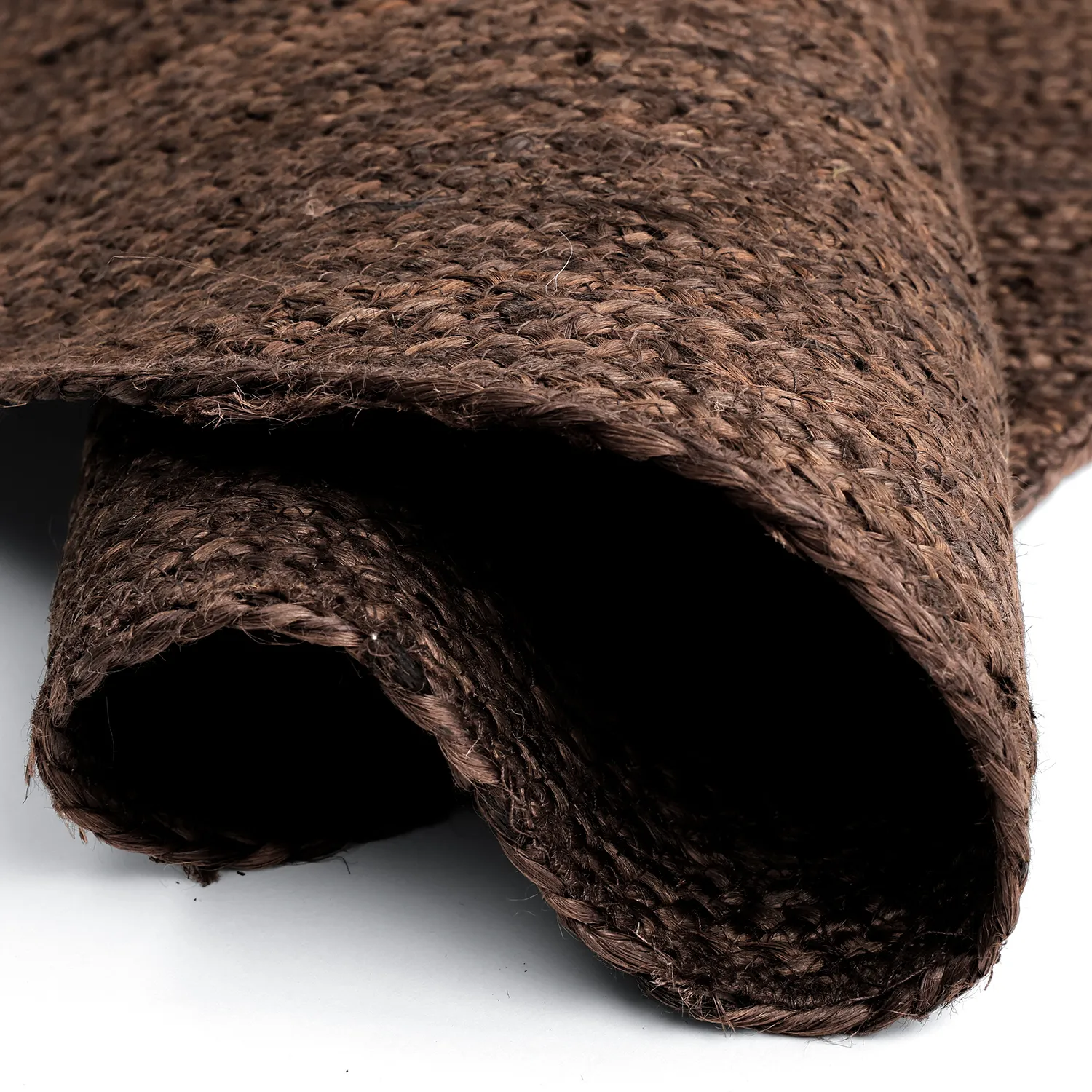 Tapis rond irrégulier en jute - San Francisco (marron)