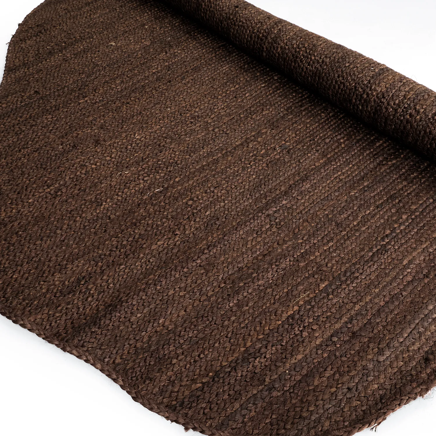 Tapis rond irrégulier en jute - San Francisco (marron)