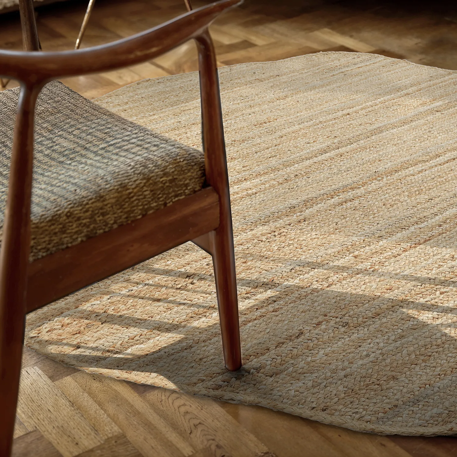 Tapis rond irrégulier en jute - San Francisco (jute)