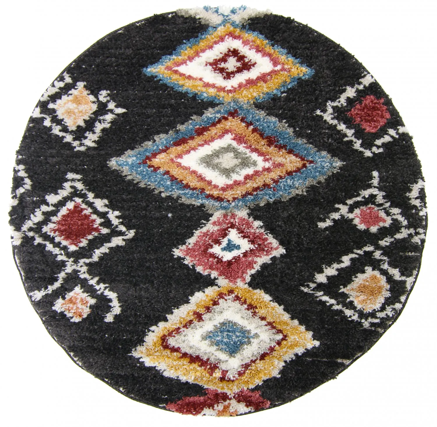 Tapis ronds - Macchia (noir/multi)