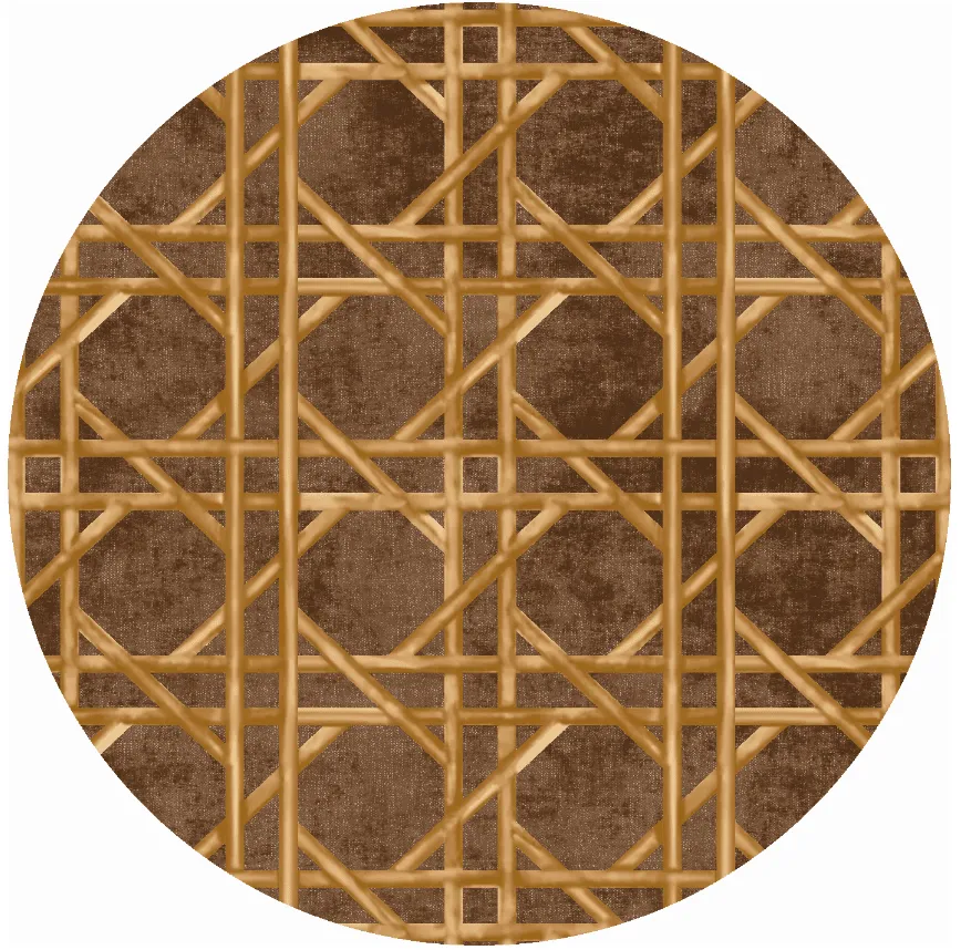 Tapis rond - Pachino (marron/doré)