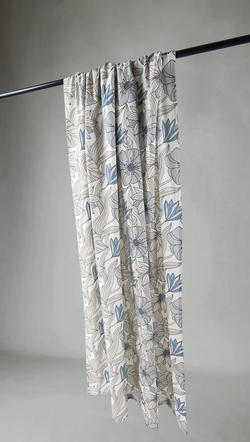 Rideaux - Rideau en coton Aurelia (bleu)
