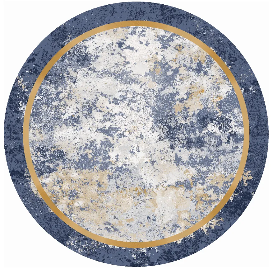 Tapis rond - Peri (bleu/multicolore)