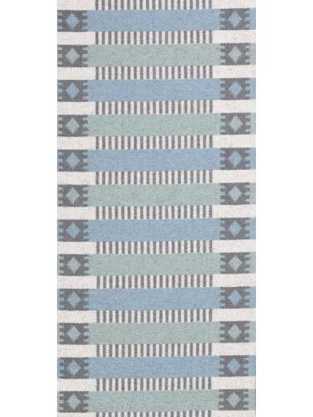 Tapis en plastique - Horredsmattan Märta (bleu/vert)